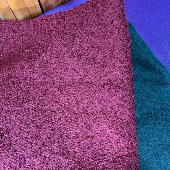 📌2 Beautiful Fabrics to Sew a Jacket, Short Coat..  Blackberry Red & Pine Green - Picture 1 of 14